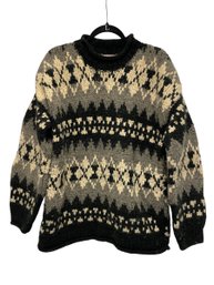 C.C.H. Imports Hand Knit Wool Sweater Mens S (MB)