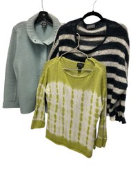 Eileen Fisher Wool Jacket XL, Wooden Ships M/L & Pure Sweater M  (MB)