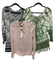 Ganni Blouse 40, Blu Pepper S, Unbranded Macrame M/L Tops (MB)