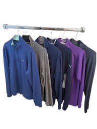 Lot Of 6 Mens Long Sleeve Quarter Zip Golf Shirts. (MB)