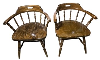 Barrel Back Captains Chair Pair (O1)