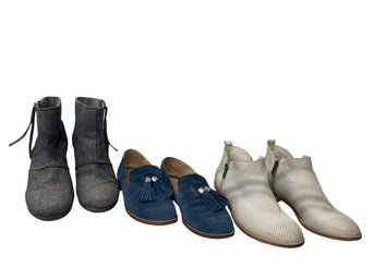 Joy Wendel Leather Booties 38, Franco Sarto 6M, Toms Boot 7W (MB)