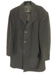 Calvin Klein Black Wool Mens Car Coat 42R (Bsmt)