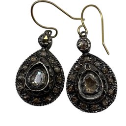 14 K And 925 Earrings With Diamonds