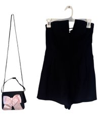 Strapless Black Romper & Bow Purse, 4 (BR2)