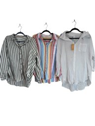 Button Down Blouse Set Of 3 - L, 2X (BR2)