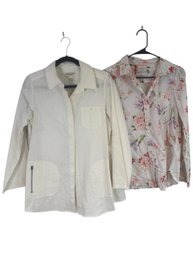 Set Of 2 Button Down Blouses, S (BR2)