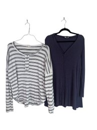 Henley Oversized Shirt Set - S, L (BR2)