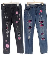 Flower Jeans Set Of Two - L (BR2)
