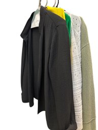 5 Jackets/sweaters -Prarie M/L, Cyrus 1X, IC L, Calvin Klein 1X, Eileen Fisher L (BR2)