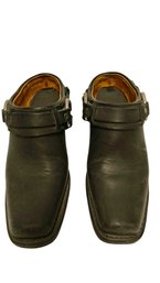 Leather Cowboy Booties/mules 6 1/2 M (bsmt)