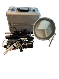 Beauty Lot-magnify Mirror, Makeup Case, 2 Flat Irons, 1 Curling Iron, 1 Brush Straightener (BR2)