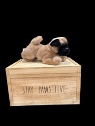 Rae Dunn Box, Plush  Pug  Toy.  (Br2)