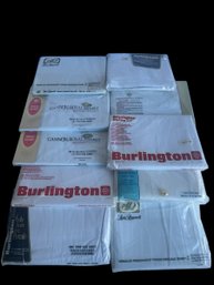 TWIN SIZE 5 Fitted White Sheets And 5 Flat White Sheets Set