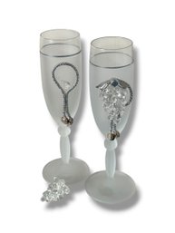 Champagne Fogged Glass Pair (D)