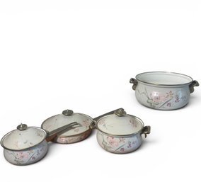 Mikasa Vintage Ivory Enamelware Pots (D)