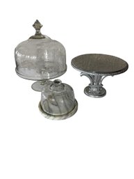 2 Cake Stands And A Cheese Dome-1 Stand By Mariposa (SR)