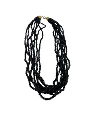 18 Multi Strand Black Beaded Necklace