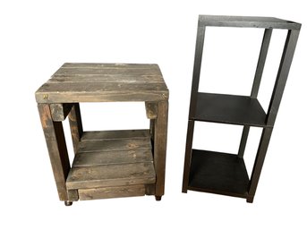 Two Wooden Side Tables/plant Stands