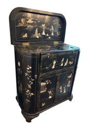 Chinese Black Lacquered Bar With Mother Of Pear Inlay (DR)