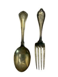 Engraved Sterling Silver Spoon & Fork