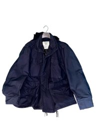 Navy Blue Lined Hooded Mens Jacket (lr)