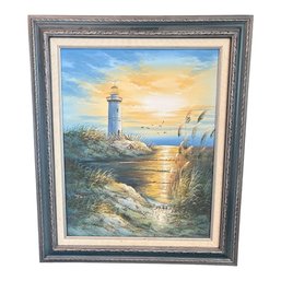 Oil Lighthouse Painting.  (DR)