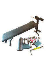 Adjustable Workout Bench With Weights  A