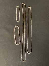 Sterling Rope Chain Necklaces & Bracelets