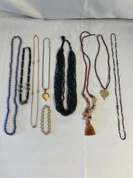 8 Costume Necklaces 1 Bracelet