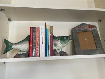 Cast Iron Fish Bk Ends, Frame, Books