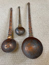 3 Copper Ladles
