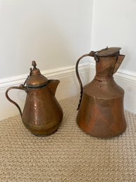2 Copper Pitchers