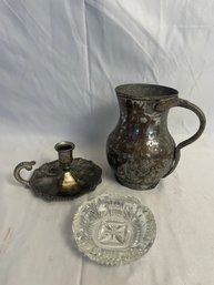 Pitcher, Ashtray, Candlestick