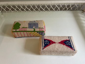 2 Needlepoint Doorstops  (d)