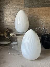 Pair Of Murano Vetri Glass Lamps (SL)