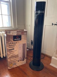 Pelonis Oil Filled Radiant Heater & Lasko Xtra Air Tower/remote (L)