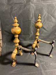 Andirons-2  Wrought Iron And Brass (GBR2)