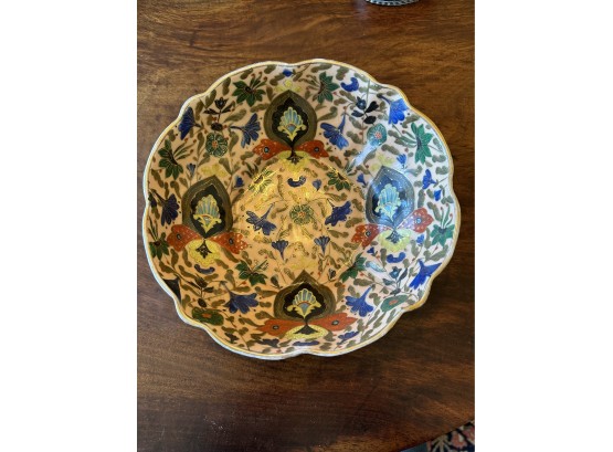 Asian Bowl And Mirrored Lazy Susan