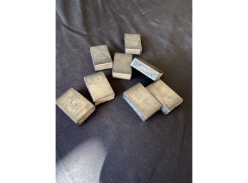 Nine Engaved Matchbox Covers Sterling