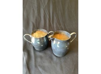 Silver Plated, Sugar And Creamer