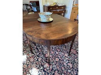 English Antique Hepplewhite  Dining Room Table On Brass Casters 2 Leaves