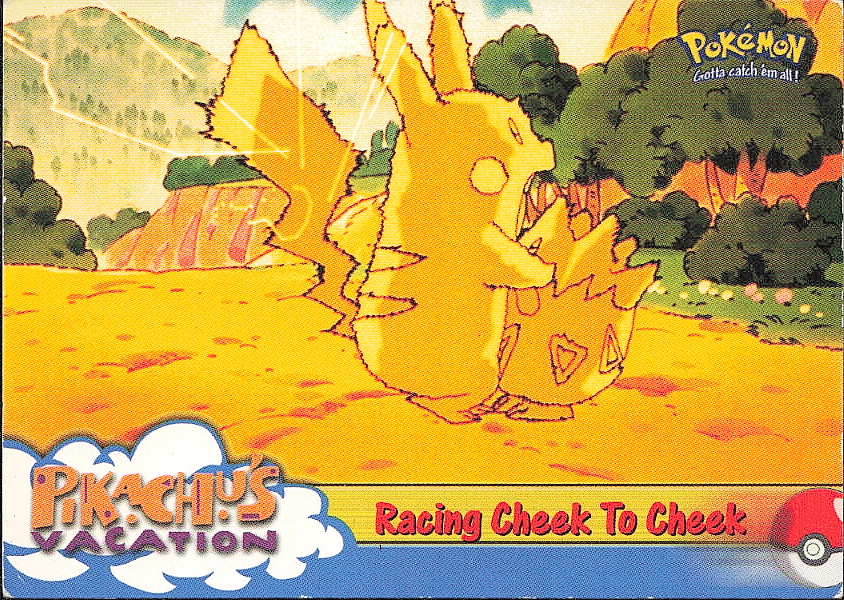 pokemon pikachu's vacation cards POKEMON Pikachu's Vacation Racing Cheek To Cheek Card #35580