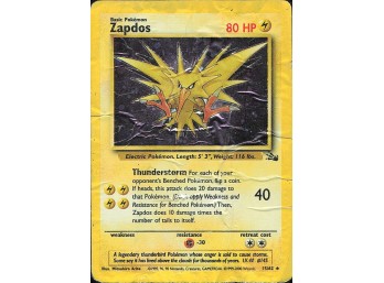 POKEMON Holo Rare Fossil Zapdos (15)