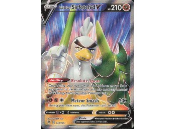 POKEMON Ultra Rare SWSH04: Vivid Voltage Galarian Sirfetch'd V (Full Art)