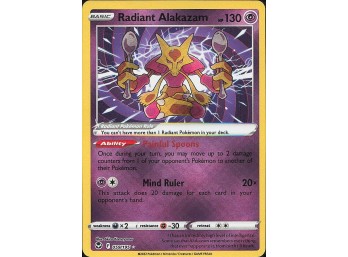 POKEMON Radiant Rare SWSH12: Silver Tempest Radiant Alakazam