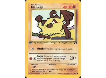 POKEMON 1st edition Team Rocket Mankey