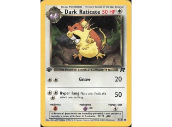 POKEMON 1st edition Team Rocket Dark Raticate