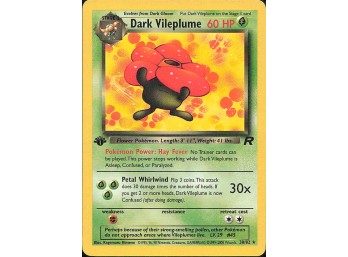 POKEMON Rare,1ST EDITION THICK STAMP Team Rocket Dark Vileplume (30)