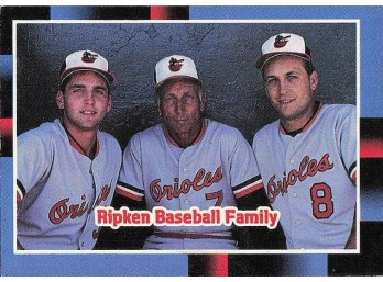 1988 Donruss #625 Ripken Baseball Family (Billy Ripken / Cal Ripken Sr. / Cal Ripken Jr.) CPC